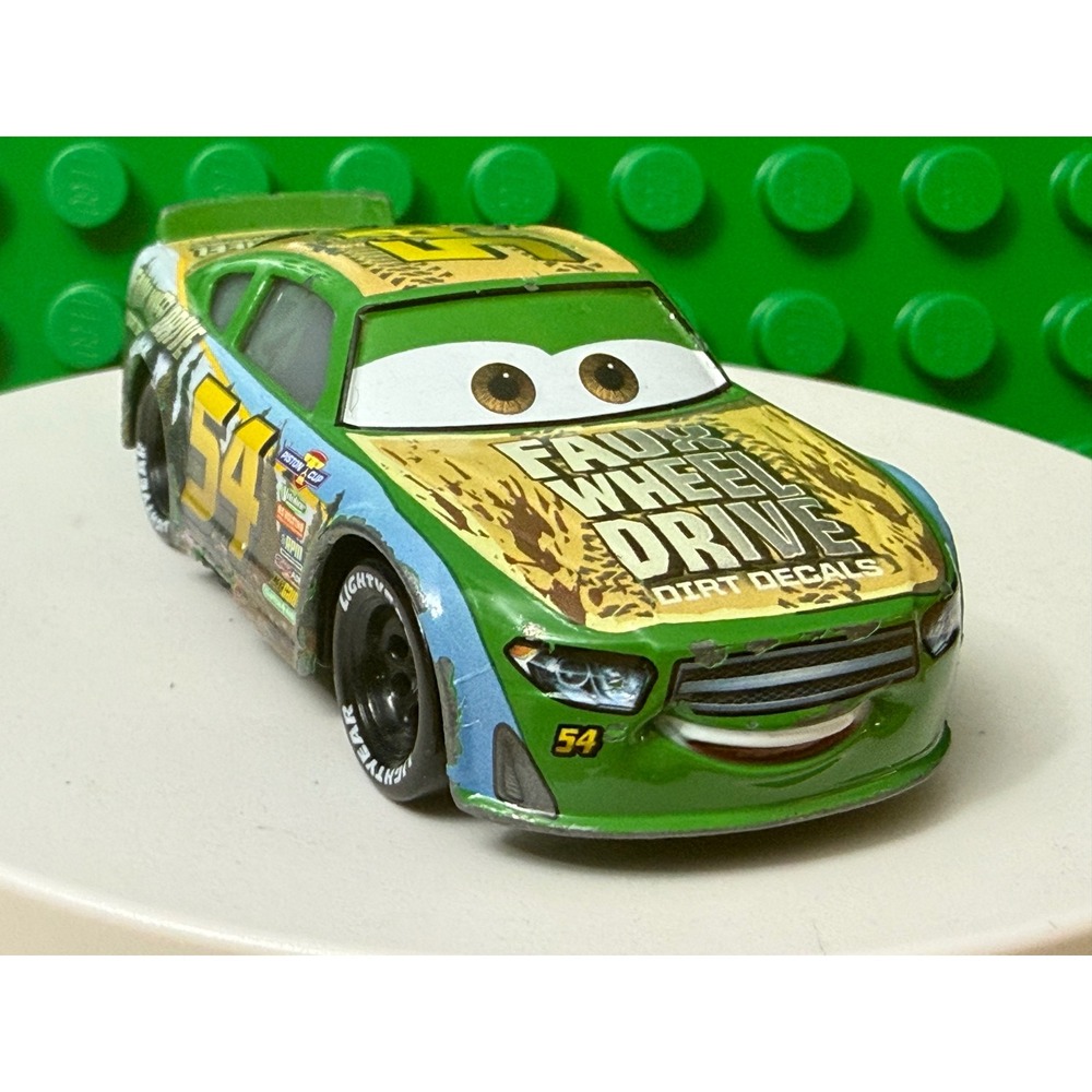 Disney Pixar Cars Herb Curbler 54 Faux Wheel Drive Dirt Decals Diecast Car